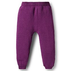 Babyhug Cotton Knit Full Sleeves Sweater Set with Cap & Floral Design - Purple
