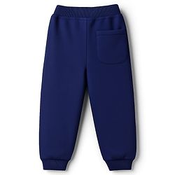 Babyhug French Terry Knit  Full Length Track Pant with Pockets & Best Team Text Print - Navy Blue