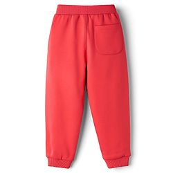 Babyhug French Terry Knit Full Length Lounge Pant With Text Print - Red