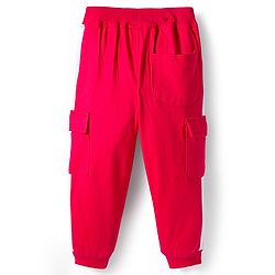 Babyhug French Terry Knit Full Length Lounge Pant with Text Print - Red