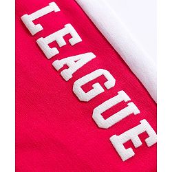 Babyhug French Terry Knit Full Length Lounge Pant with Text Print - Red