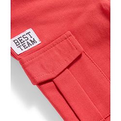 Babyhug French Terry Knit Full Length Lounge Pant With Text Badge - Rust Orange