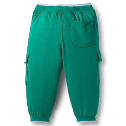 Babyhug French Terry Knit Full Length  Lounge Pant with Text Print - Green