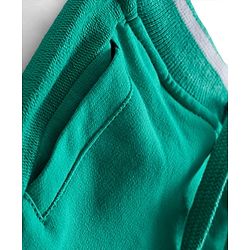 Babyhug French Terry Knit Full Length  Lounge Pant with Text Print - Green