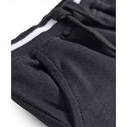 Babyhug French Terry Knit Full Length Lounge Pant With Text Print - Black
