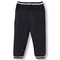 Babyhug French Terry Knit Full Length Lounge Pant With Text Print - Black