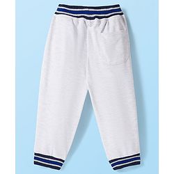 Babyhug French Terry Knit Full Length Lounge Pant With Text Print - Grey