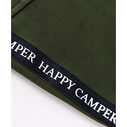 Babyhug French Terry Knit Full Length Lounge Pant with Text Patch Detailing - Green
