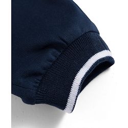 Babyhug French Terry Knit Full Length Lounge Pant with Text Print - Navy Blue