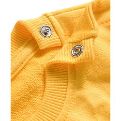 Babyhug Cotton Knit Full Sleeves Sweatshirt With Floral Applique - Yellow