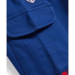 Babyhug French Terry Knit Full Length Lounge Pant with Pockets & Badge - Navy Blue