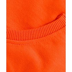 Babyhug 100% Cotton Knit Raglan Full Sleeves Sweatshirt With Floral Embroidery & Text Print - Orange