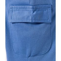 Babyhug French Terry Knit Full Length Solid Color Lounge Pant with Pocket - Blue