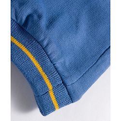Babyhug French Terry Knit Full Length Solid Color Lounge Pant with Pocket - Blue