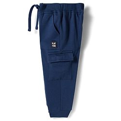 Babyhug French Terry Knit Full Length Lounge Pant with Patch - Navy Blue