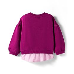 Babyhug Cotton Knit Full Sleeves Sweatshirt With Adorable Print - Dark Pink