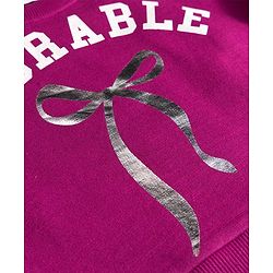 Babyhug Cotton Knit Full Sleeves Sweatshirt With Adorable Print - Dark Pink