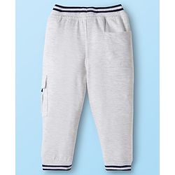 Babyhug Knit Full Length French Terry Lounge Pant With Text Print - White