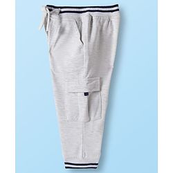 Babyhug Knit Full Length French Terry Lounge Pant With Text Print - White