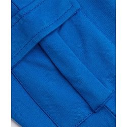 Babyhug French Terry Knit Full Length Lounge Pant With Text Badge - Blue