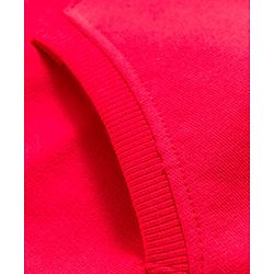 Babyhug 100% Cotton Knit Full Sleeves Sweatshirt with Peter Pan Collar Floral Embroidery & Kangaroo Pocket - Red
