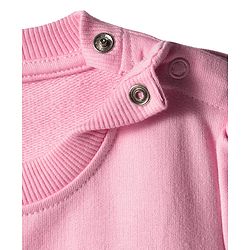 Babyhug Cotton Knit Full Sleeves Sweatshirt With Floral Print & Applique - Pink