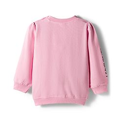 Babyhug Cotton Knit Full Sleeves Sweatshirt With Floral Print & Applique - Pink