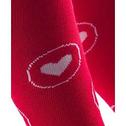Cute Walk by Babyhug Cotton Knit Anti-bacterial Footed Tights with Heart Print - Red
