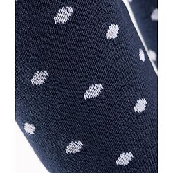 Cutewalk by Babyhug Anti Bacterial Footed Tights With Polka Dots - Navy Blue