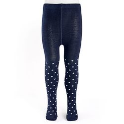 Cutewalk by Babyhug Anti Bacterial Footed Tights With Polka Dots - Navy Blue