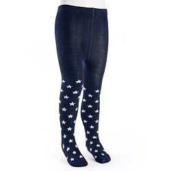 Cutewalk by Babyhug Cotton Knit Anti Bacterial Footed Tights With Star Design - Navy Blue