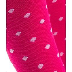 Cute Walk by Babyhug Cotton Knit Anti Bacterial Footed Tights With Polka Dot Design - Dark Pink