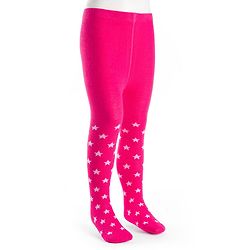 Cutewalk by Babyhug Cotton Knit Anti Bacterial Footed Tights With Heart Design - Dark Pink