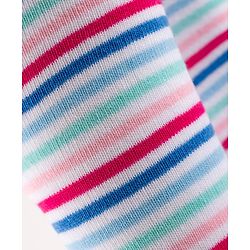 Cutewalk by Babyhug Cotton Knit Anti Bacterial Footed Tights With Stripes Design - White