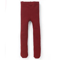 Cute Walk by Babyhug Cotton Knit Anti Bacterial Footed Tights with Polka Dot Design - Maroon