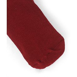 Cute Walk by Babyhug Cotton Knit Anti Bacterial Footed Tights with Polka Dot Design - Maroon