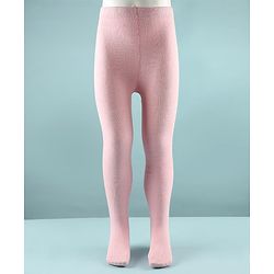 Cute Walk By Babyhug Cotton Woven Anti Bacterial Solid Coloured Tights - Baby Pink