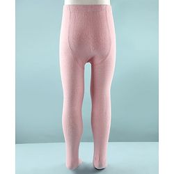 Cute Walk By Babyhug Cotton Woven Anti Bacterial Solid Coloured Tights - Baby Pink