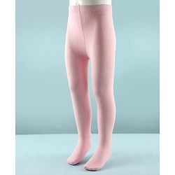Cute Walk By Babyhug Cotton Woven Anti Bacterial Solid Coloured Tights - Baby Pink
