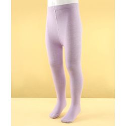 Cute Walk by Babyhug Cotton Woven Anti Bacterial Solid Coloured Tights - Lavender