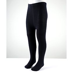 Cute Walk By Babyhug Cotton Knit Solid Coloured Anti Bacterial Tights - Black