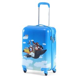 Babyhug Kid's Small 1 Day Trip Trolley Luggage Eagle & Bear Theme Print Sky Blue -20 Inches| Shock Resistant| Telescopic Handle| Water Resistant| Easy Zipper Closure| Durable Wheels| Number Lock