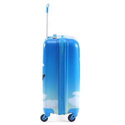 Babyhug Kid's Small 1 Day Trip Trolley Luggage Eagle & Bear Theme Print Sky Blue -20 Inches| Shock Resistant| Telescopic Handle| Water Resistant| Easy Zipper Closure| Durable Wheels| Number Lock