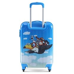 Babyhug Kid's Small 1 Day Trip Trolley Luggage Eagle & Bear Theme Print Sky Blue -20 Inches| Shock Resistant| Telescopic Handle| Water Resistant| Easy Zipper Closure| Durable Wheels| Number Lock