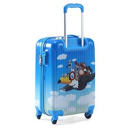Babyhug Kid's Small 1 Day Trip Trolley Luggage Eagle & Bear Theme Print Sky Blue -20 Inches| Shock Resistant| Telescopic Handle| Water Resistant| Easy Zipper Closure| Durable Wheels| Number Lock