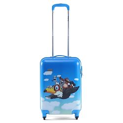 Babyhug Kid's Small 1 Day Trip Trolley Luggage Eagle & Bear Theme Print Sky Blue -20 Inches| Shock Resistant| Telescopic Handle| Water Resistant| Easy Zipper Closure| Durable Wheels| Number Lock