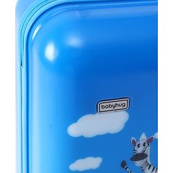 Babyhug Kid's Small 1 Day Trip Trolley Luggage Eagle & Bear Theme Print Sky Blue -20 Inches| Shock Resistant| Telescopic Handle| Water Resistant| Easy Zipper Closure| Durable Wheels| Number Lock