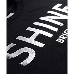 Babyhug Cotton Knit Full Sleeves Sweatshirt with Text Foil Print & Frill Detailing - Black