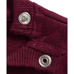 Babyhug Cotton Knit Full Sleeves Sweatshirt With Animal Embroidery & Sequin Detailing - Wine
