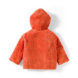 Babyhug Knit Full Sleeves Solid Color Hooded Fur Sweatshirt with Kangaroo Pocket - Beige